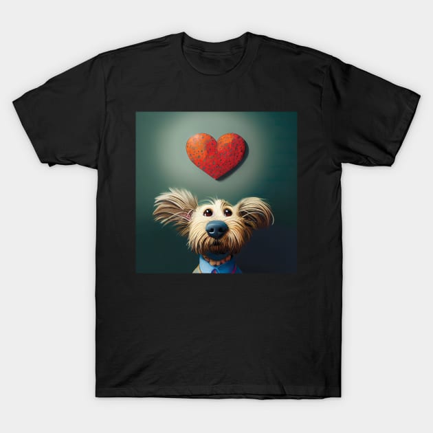 Dog Valentine T-Shirt by Geminiartstudio